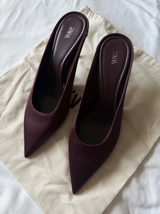 Zara Shoes - Zara satin chocolate mules